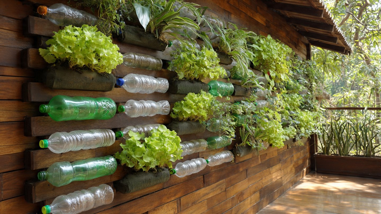 DIY Vertical Wall Garden from Plastic Bottles and Wood for Porch: A Complete Guide to Sustainable Green Living