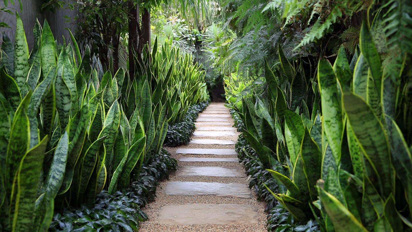 How to Create Stunning Pathway Borders with Rows of Snake Plants