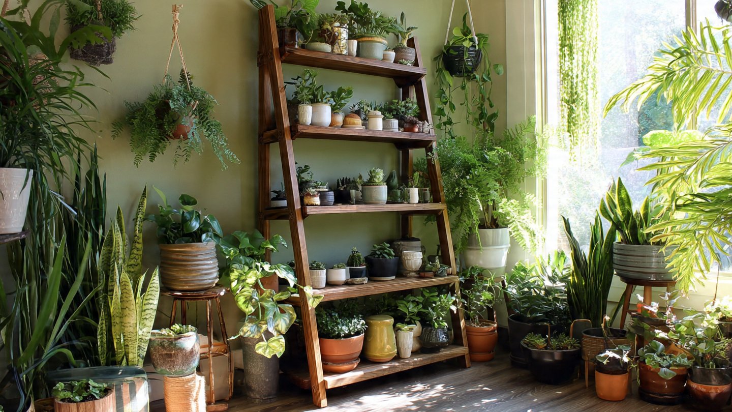 How to Use Ladder Shelves for a Stunning Plant Display