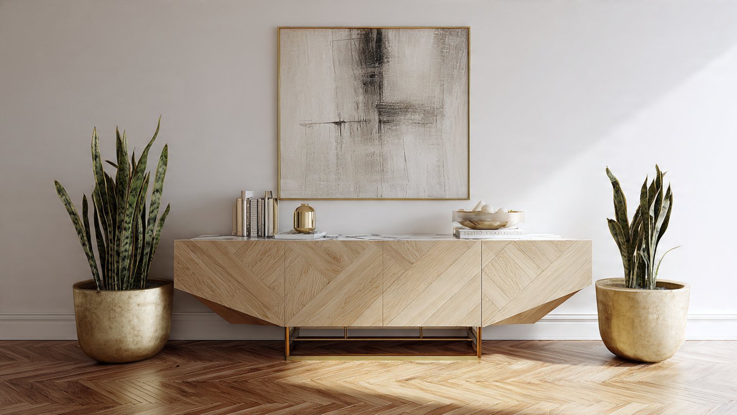 Wondering How to Style a Modern Console with an Architectural Snake Plant?